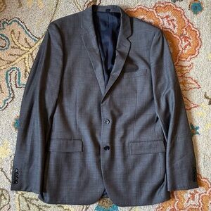 J. CREW Mens Blazer Sport Coat Casual Jacket 44L Gray Wool 2 Button Thompson